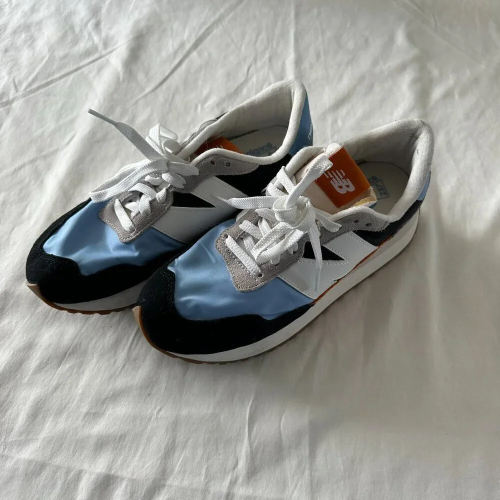 New Balance 237 Blue/White/Rust Suede Sneaker MS237EB